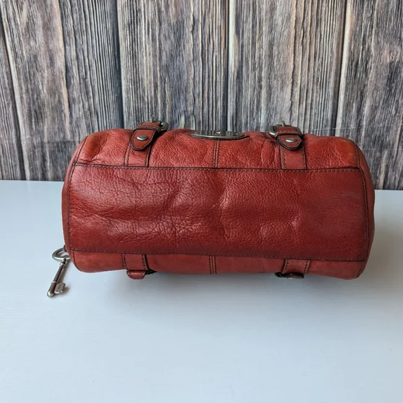 🌼 Fossil Women's Leather Satchel - Burnt Orange - Picture 3 of 10